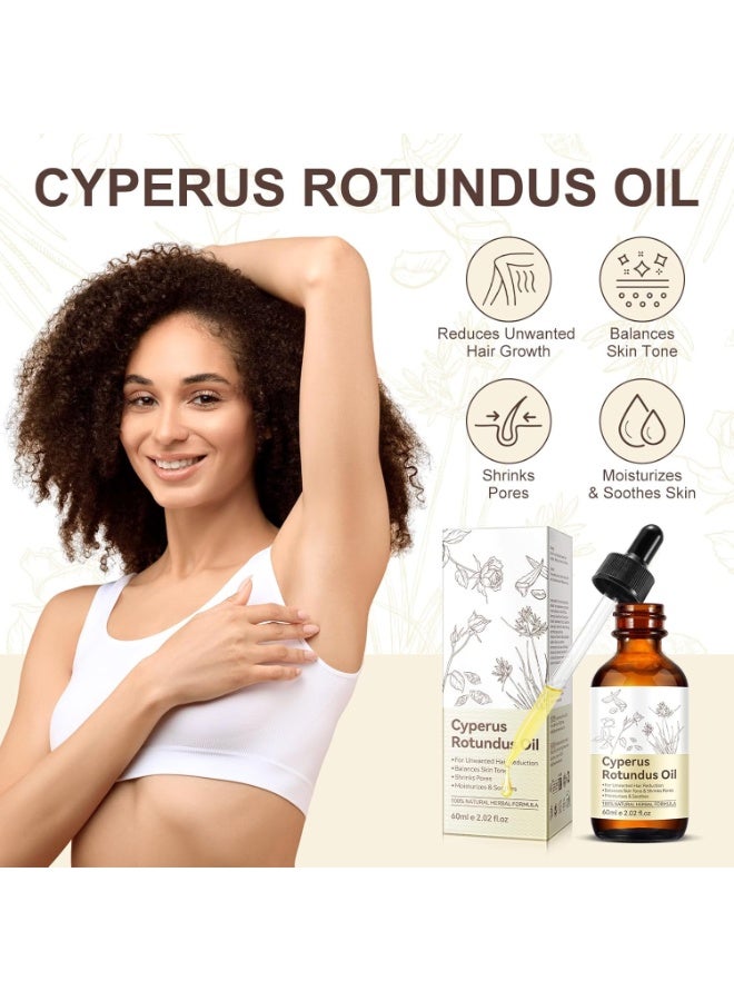 ATRJSZ Cyperus Rotundus Oil, Natural Cyperus Rotundus Oil for Hair Removal, Reduces Unwanted Hair Growth, Moisturizes & Soothes The Skin, Reducing Body Hair Growth, Shrink Pores, Suitable for All Skin Types - Image 2