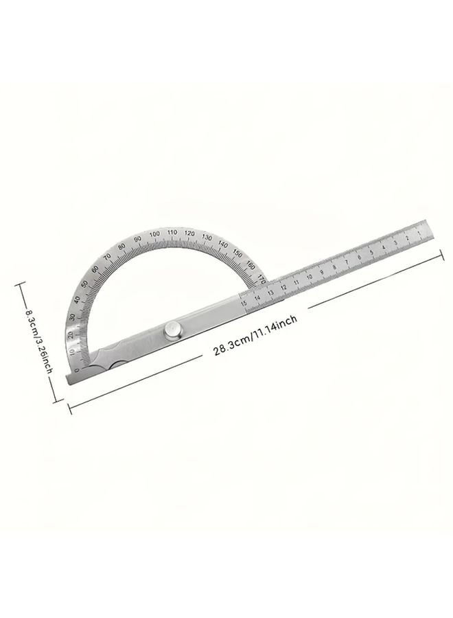 Precision Carpenter Square Protractor Ruler Silvery Stainless Steel Angle Measuring Tool - Image 2