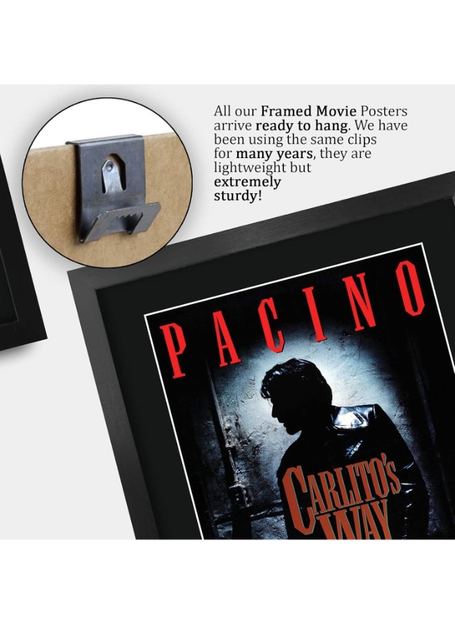 HWC Trading HWC Trading Carlitos Way The Cast Al Pacino Sean Penn Brian De Palma 16 x 12 inch Framed Gifts Printed Poster Signed Autograph Picture for Movie Memorabilia Fans - 16" x 12" Framed  - Image 5