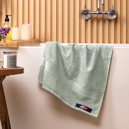 Sassoon Kama 100% Cotton Large Bath Towel in 450 GSM- Sage Green - Image 1