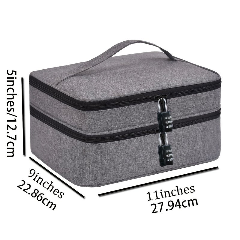 Grey Fireproof Theft Proof Secure File Storage Box With 2 Combination Locks - Image 4