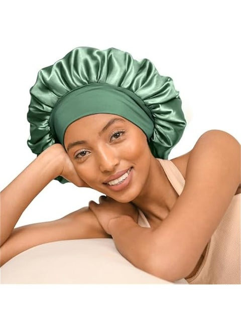 Double Layer Satin Silk Bonnet Elastic Band for Women's Sleep