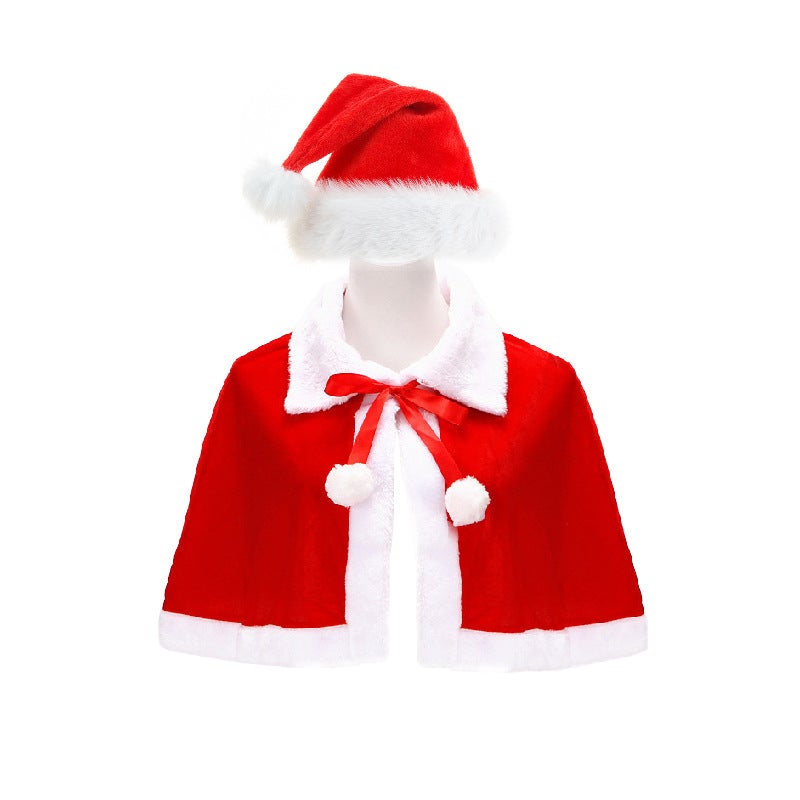 High quality simulation rabbit fur Christmas shawl Christmas costume festival adult party cloak Christmas costume Christmas hat - Image 5