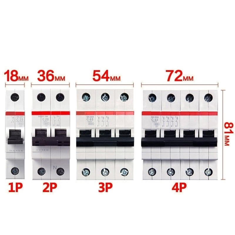 SH203 3P Type C Miniature Circuit Breaker 25A 1Pcs Circuit Protection - Image 3