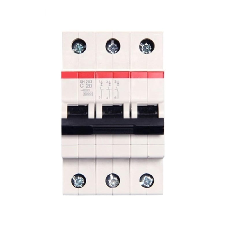 SH203 3P Type C Miniature Circuit Breaker 25A 1Pcs Circuit Protection - Image 1