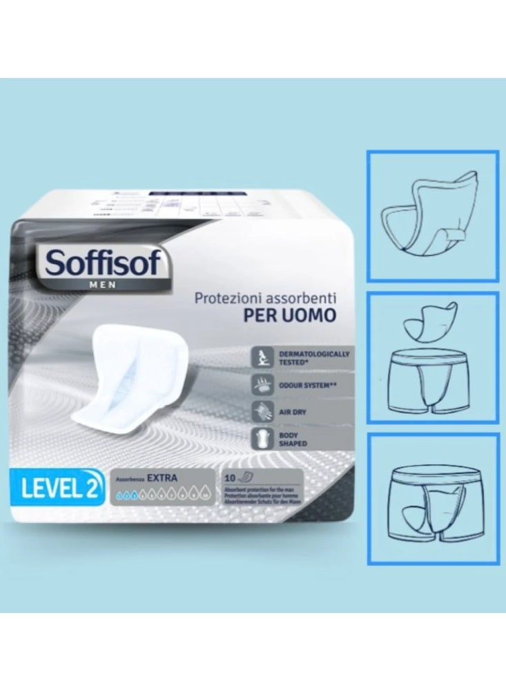 SOFFISOF Absorbent pads For Men For incontinence 10 pieces Level 2 - Image 3