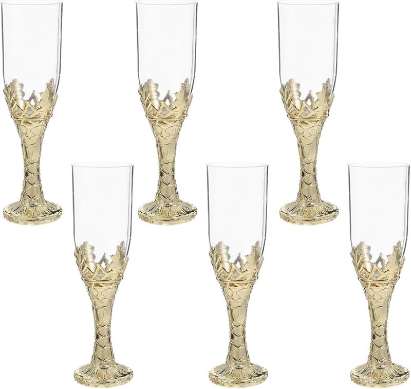 6pcs Rustic Communion Chalice Goblets Plastic Stemware Beverage Cups for Church Ceremony Wedding Party Decorations - Image 1