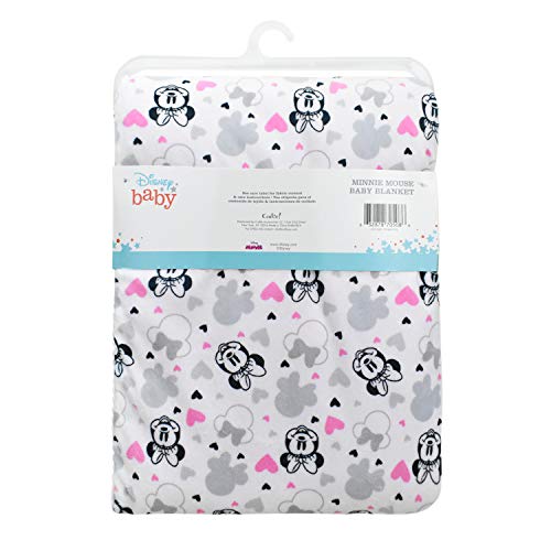 Cudlie Disney Baby Girl Minne Mouse Double Sided Baby Blanket with Printed Mink Waffle Fleece Backing & with Pom Edge(30X40) - Image 2