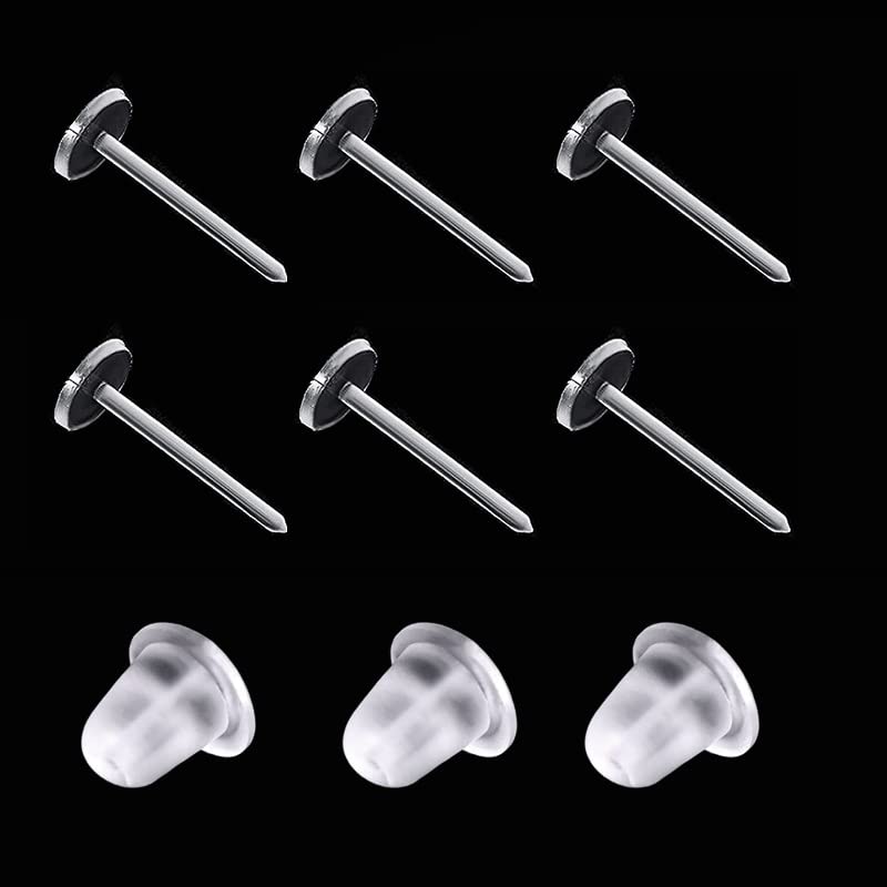 Cooplay 200 Pairs (400PCS) 3mm Invisible Plastic Earrings Blank Pins Stud Tiny Head Findings DIY Supplies Back Post Earnuts Pad Nickel Free - Image 2