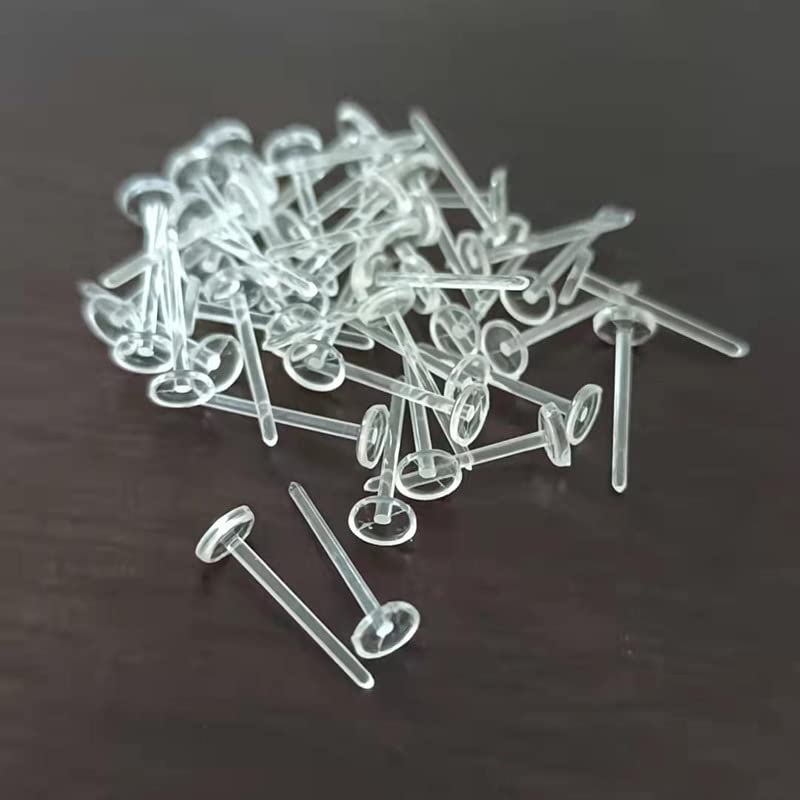 Cooplay 200 Pairs (400PCS) 3mm Invisible Plastic Earrings Blank Pins Stud Tiny Head Findings DIY Supplies Back Post Earnuts Pad Nickel Free - Image 4