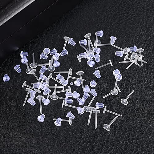 Cooplay 200 Pairs (400PCS) 3mm Invisible Plastic Earrings Blank Pins Stud Tiny Head Findings DIY Supplies Back Post Earnuts Pad Nickel Free - Image 3