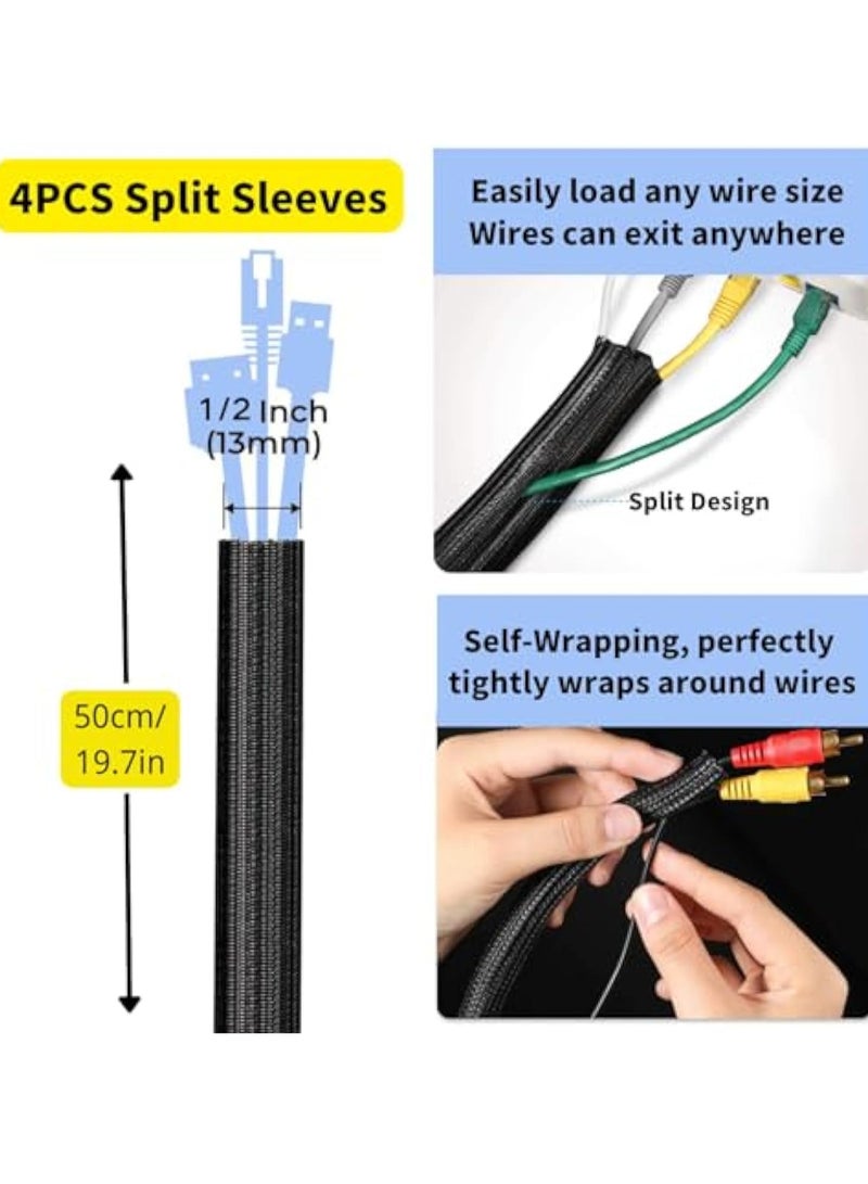Arabest Cable Management Organizer Kit,  Cable Organizer for Home and Office. Useful for Power Cord, USB Cable, TV Cable, PC, Desktop Cable clips bundle - Image 5