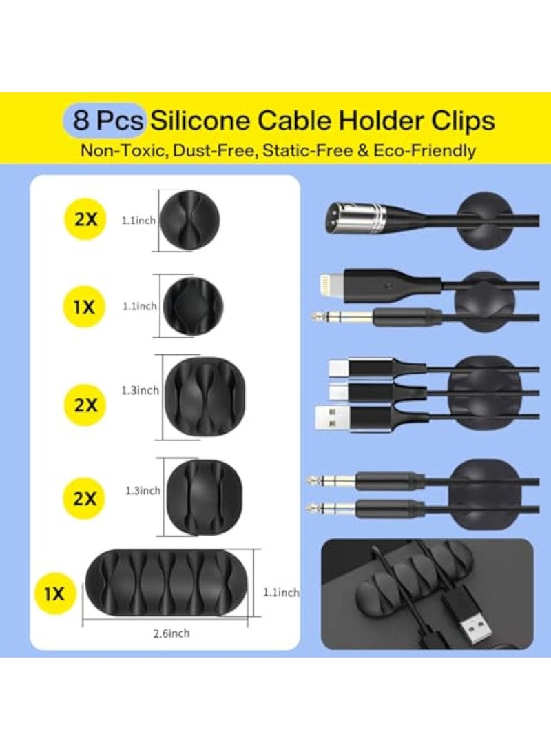 Arabest Cable Management Organizer Kit,  Cable Organizer for Home and Office. Useful for Power Cord, USB Cable, TV Cable, PC, Desktop Cable clips bundle - Image 4