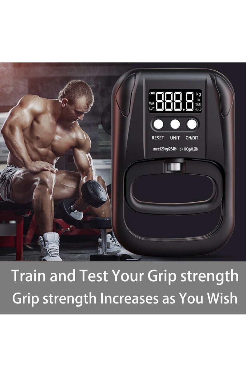 Digital Hand Dynamometer Grip Strength Trainer Electronic Hand Grip Strength Tester Grip Strengthener Hand Exerciser Meter Hand Grip Training Gauge 265 Lbs / 120 Kgs for Sport Home School Use - Image 2