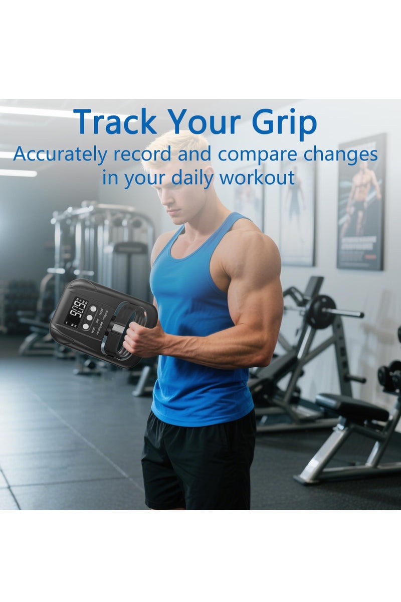 Digital Hand Dynamometer Grip Strength Trainer Electronic Hand Grip Strength Tester Grip Strengthener Hand Exerciser Meter Hand Grip Training Gauge 265 Lbs / 120 Kgs for Sport Home School Use - Image 3