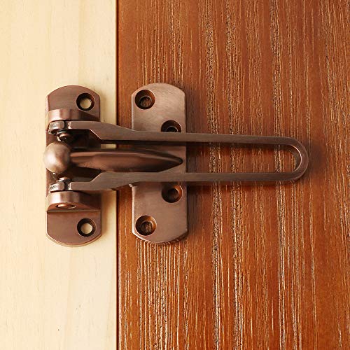 Alise Swing Bar Door Guard,Door Latch Lock for Front and Inside Doors,Security Latch for Kids Safety,Hinged Swing-in Doors,Home Security, Hotel Door Latches,Red Bronze - Image 3