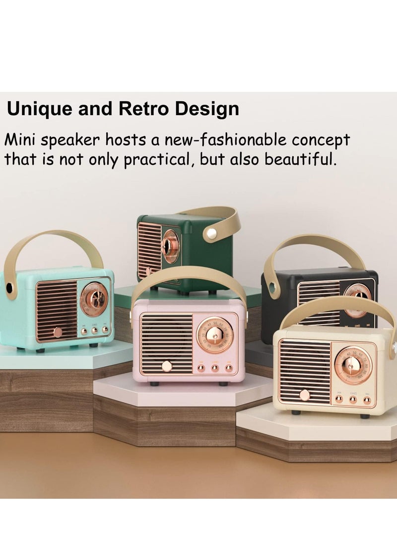 HM-11 Bluetooth Portable Radio, Retro Mini Speaker with Clear Stereo Sound, Rich Bass for iPhone, Android Devices and Tablets(Blue)