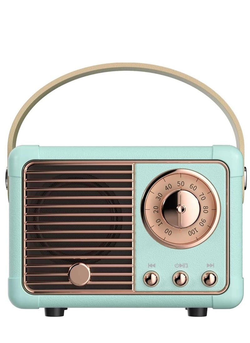 Generic HM-11 Bluetooth Portable Radio, Retro Mini Speaker with Clear Stereo Sound, Rich Bass for iPhone, Android Devices and Tablets(Blue)  - Image 1