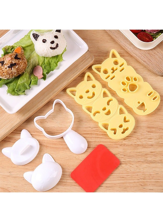 Rice Ball Mold Set Cat Lovely Rice Ball Mold Sushi Mold Pattern Sushi Kitchen Rice Mould Sandwich DIY Kitchen Tools - Image 2