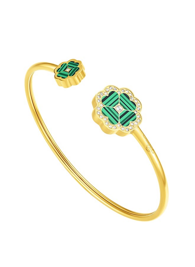 POLICE - Flora Gold Plated Ladies Bangle With Malachite and Crystals 60x50MMPEJLG0003201 - Image 1