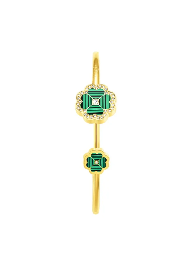 POLICE Flora Gold Plated Ladies Bangle With Malachite and Crystals 60x50MMPEJLG0003201