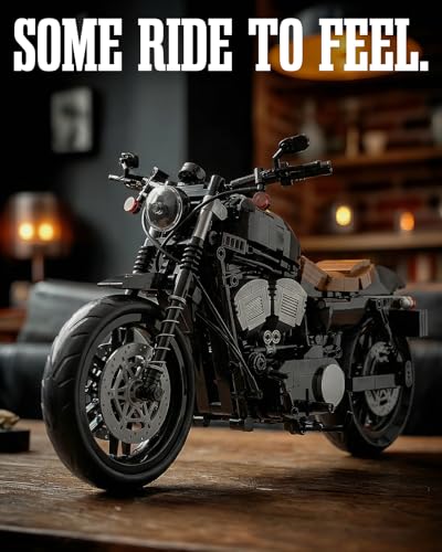 Nifeliz Iron 83 Motorcycle Model Set for Adults Classic Cruiser Bike Building Set with Realistic Details Collectible Display Model and Gift for Motorcycle Enthusiasts 827 PCS NF10342 - Image 5