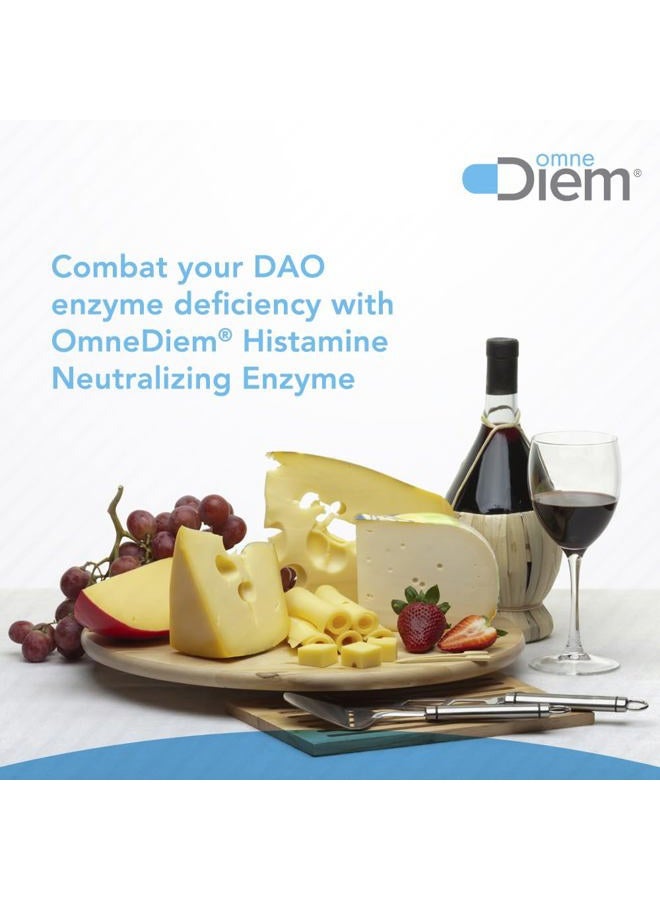 OmneDiem إنزيم هضم الهيستامين DAO 30,000 HDU - 120 كبسولة - إنزيم محايد للهيستامين - تخفيف عدم تحمل الهيستامين مع دايامين أوكسيداز - Image 3