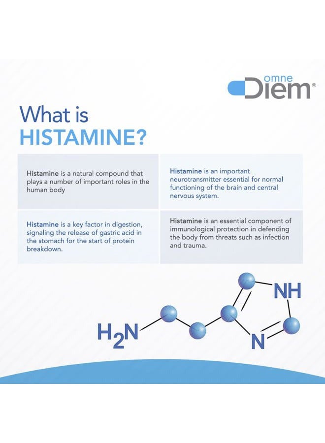OmneDiem إنزيم هضم الهيستامين DAO 30,000 HDU - 120 كبسولة - إنزيم محايد للهيستامين - تخفيف عدم تحمل الهيستامين مع دايامين أوكسيداز - Image 5