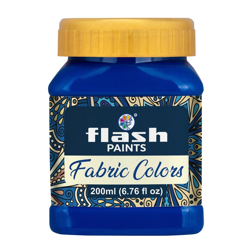 Flash Fabric Color Paint Ultramarine Blue 200 ml 7 fl oz Each High Pigment Strength Non Fading IndoorOutdoor Non Toxic MultiSurface Paint Made In India - Image 1