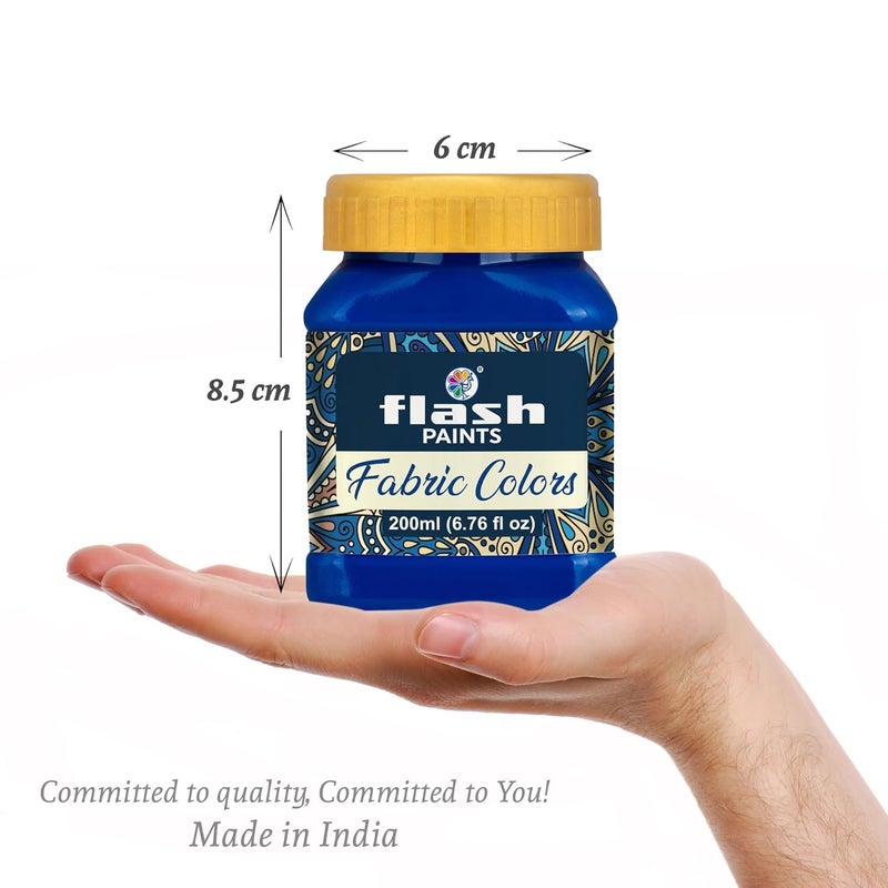 Flash Fabric Color Paint Ultramarine Blue 200 ml 7 fl oz Each High Pigment Strength Non Fading IndoorOutdoor Non Toxic MultiSurface Paint Made In India - Image 2
