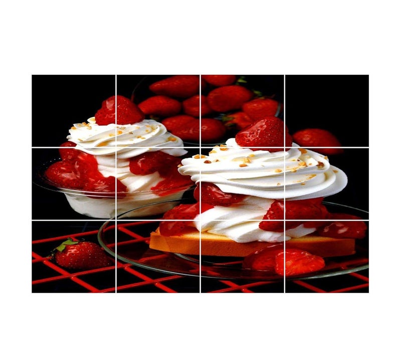 Sticker Hub Sticker Hub Icecream with Berries Waterproof and Anti Oil Stain Kitchen Sticker