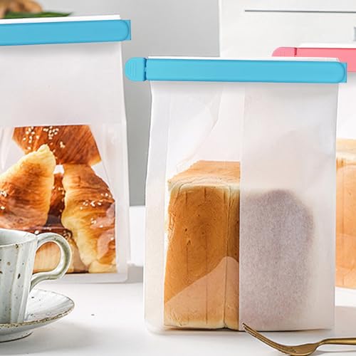 YOLCAR 12 Pack Colored Bag Clips, Bag Closures, Chip Clips, Piping Bag Clips for Kitchen Food Bag Sealing, 3 Size - Image 3