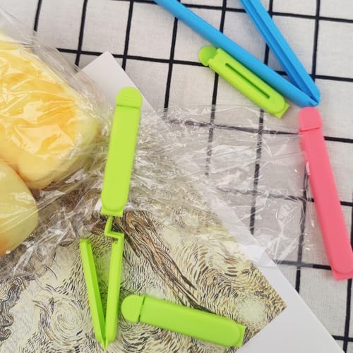 YOLCAR 12 Pack Colored Bag Clips, Bag Closures, Chip Clips, Piping Bag Clips for Kitchen Food Bag Sealing, 3 Size - Image 4