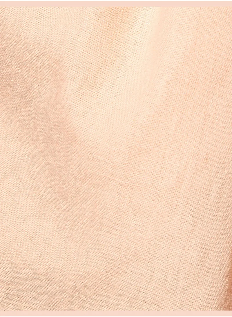 كوتون Linen Mix Drawstring Mini Shorts