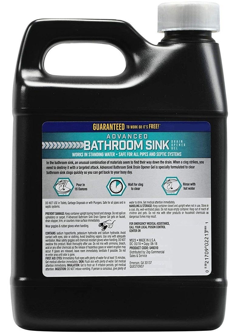 Zep - Advanced Bathroom Sink Drain Opener Gel 32 Ounce - Image 1