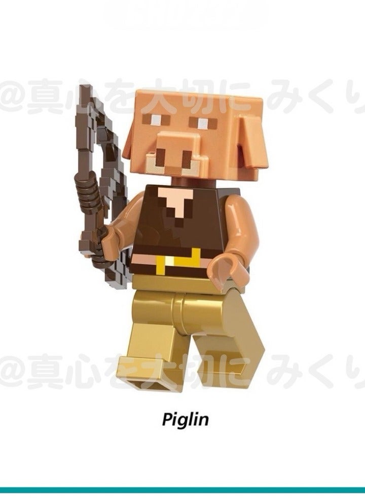 Set of 6 custom mini character toys, building block games for kids and adults. Build your own adventure with famous figures, character figurines, male figures with assorted blocks, kids’ blocks, building toys, boys’ toys, girls’ block toys, creative building game for kids, character-based block play, construction blocks, creative building set for girls, building toys for children and unique dolls, character block toys for ages 3 and up. - Image 1