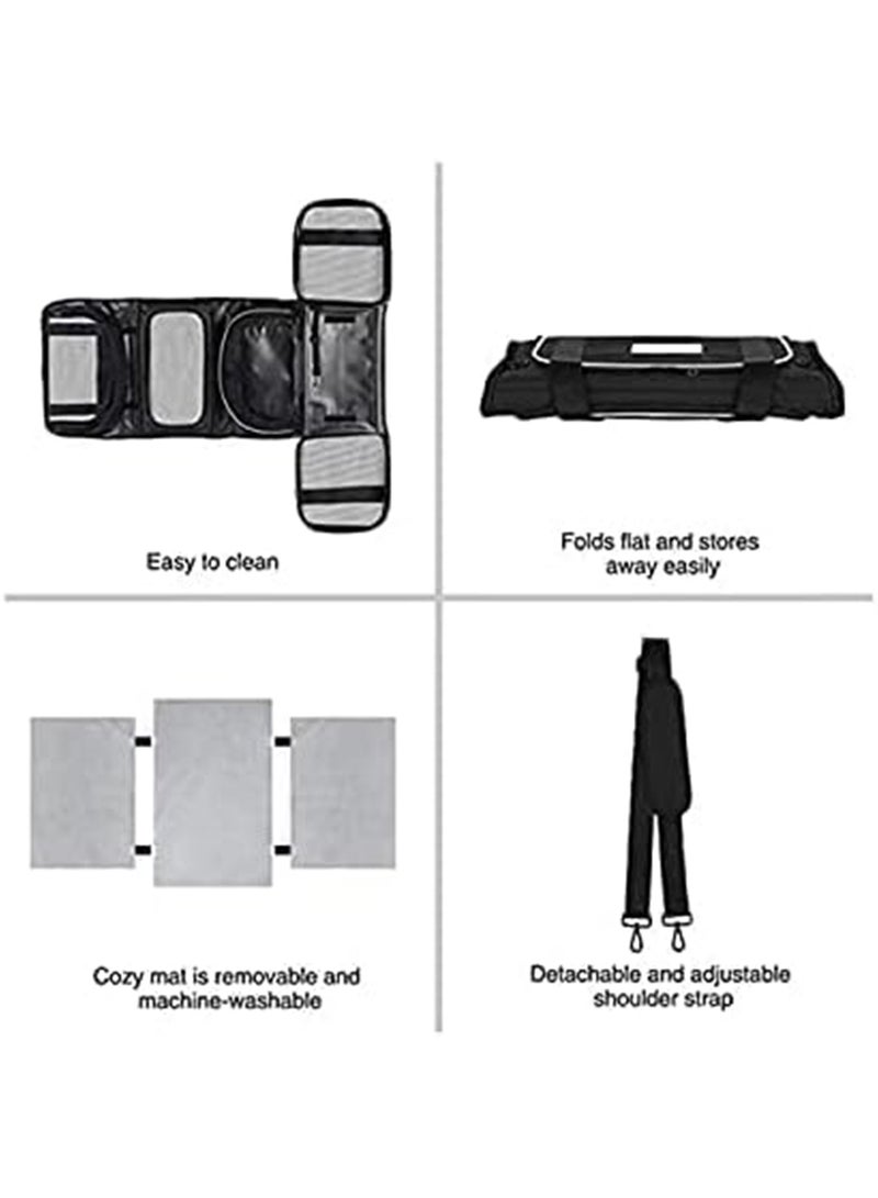 حقيبة حمل الحيوانات الأليفة كبيرة الحجم ذات جوانب ناعمة، حقيبة سفر للحيوانات الأليفة معتمدة من إدارة أمن النقل، قابلة للتمدد على الجانبين، حقيبة حمل قابلة للطي مع وسادة صوف قابلة للإزالة - Image 5