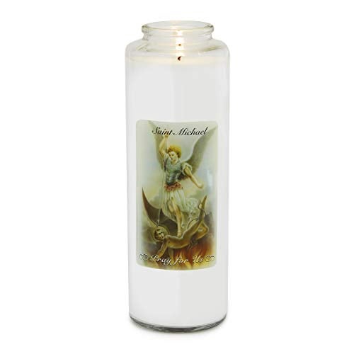 Root Candles شمعة الصلاة الزجاجية الشفافة من روت كاندلز لمدة 7 أيام، القديس ميخائيل - Image 1