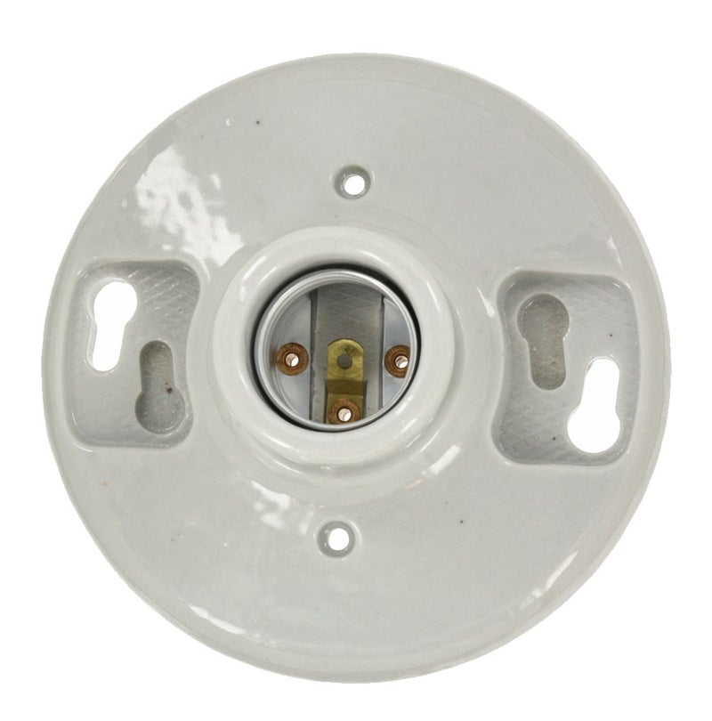 Leviton One-Piece Glazed Porcelain Outlet Box Mount, Aluminum, 49875, White