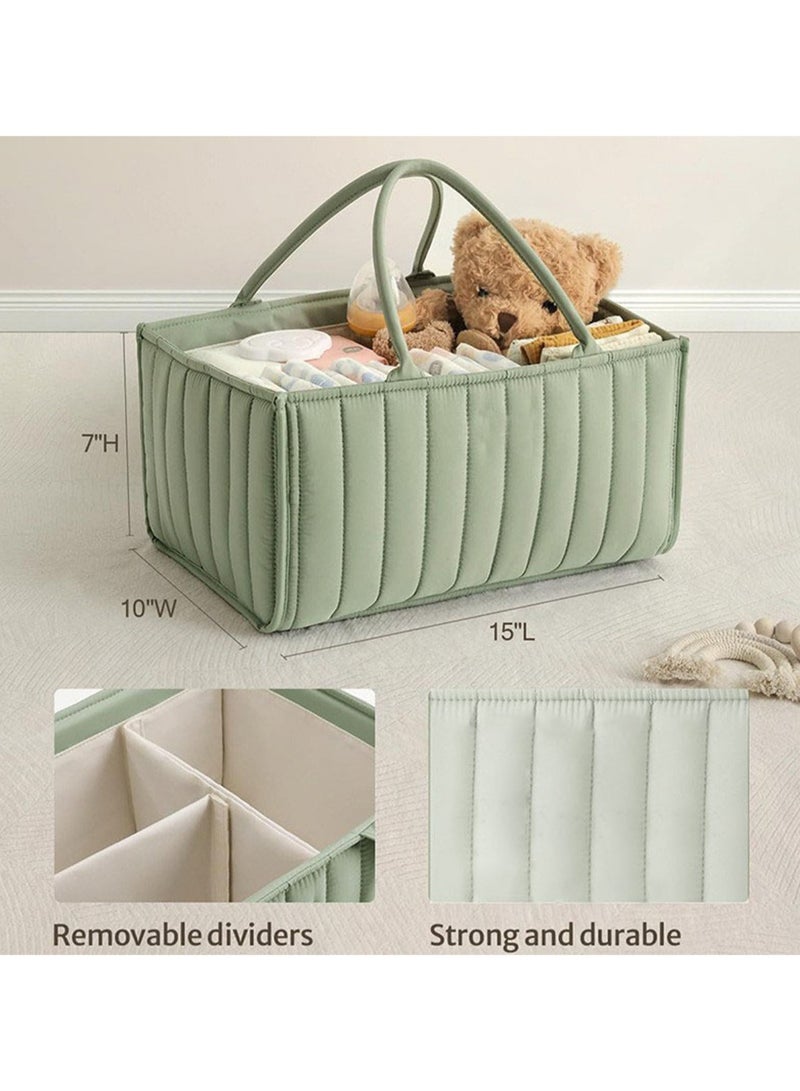 Baby Diaper Storage Box, Fashion Baby Storage Basket - Baby Shower Gift, Multifunctional Diaper Bag for Mother and Baby Products, Foldable Diaper Station Baby Storage Rack (Rouge Powder)  - Image 3