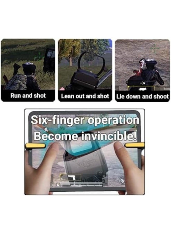PUBG Game Controller Trigger with Rapid Fire, 6 Fingers Gaming Grip Gamepad Joystick L1R1 L2R2 for iPad, Tablet, Android - Image 2