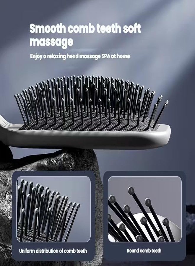 Hexwell فرشاة ومشط شعر هيكسويل للنساء والرجال - قطعتان من فرشاة الشعر العريضة الرمادية لفك تشابك الشعر، مثالية للشعر الطويل والكثيف والمجعد، للاستخدام الرطب والجاف | لمسة نهائية ناعمة ولامعة - Image 3