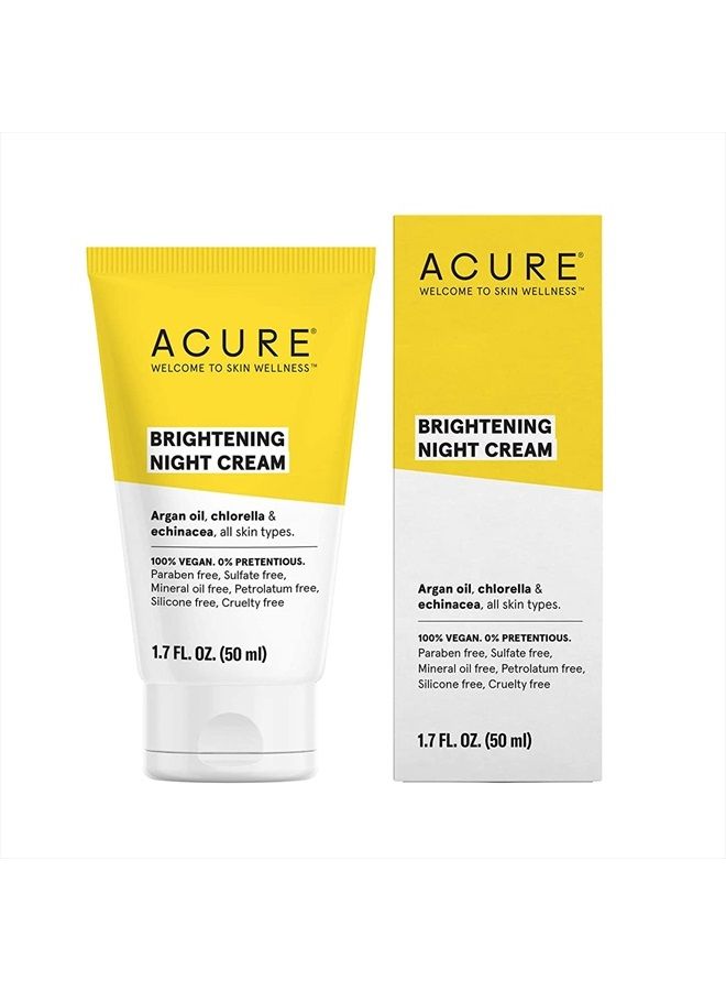 ACURE Brightening Night Cream | 100% Vegan | For A Brighter Appearance | Argan Oil, Chlorella & Echinacea - Moisturizes, Protects & Hydrates | All Skin Types | 1.7 Fl Oz - Image 1