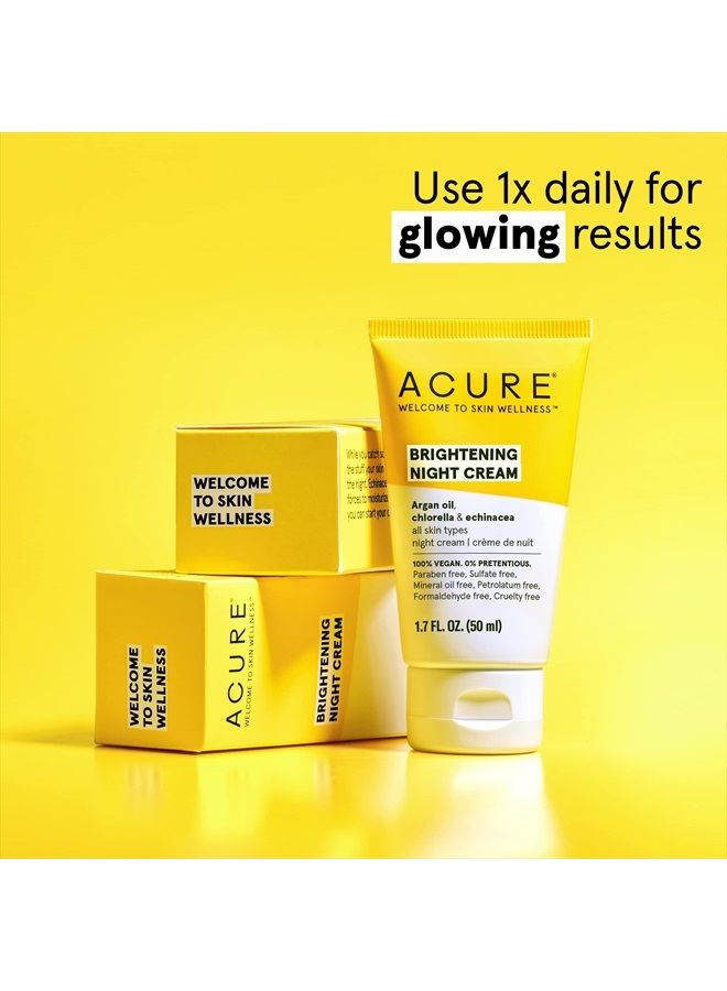 ACURE Brightening Night Cream | 100% Vegan | For A Brighter Appearance | Argan Oil, Chlorella & Echinacea - Moisturizes, Protects & Hydrates | All Skin Types | 1.7 Fl Oz - Image 4