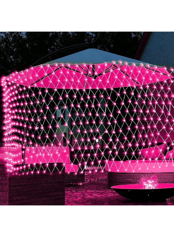 MIRADH أضواء شبكة LED مشرقة MIRADH بطول 3 أمتار - أضواء ديوالي لتزيين المنزل 6.6 قدم × 6.6 قدم 144 لمبة 8 أوضاع أضواء خرافية لغرفة النوم أضواء ديوالي الزخرفية (2X2-وردي) - Image 1