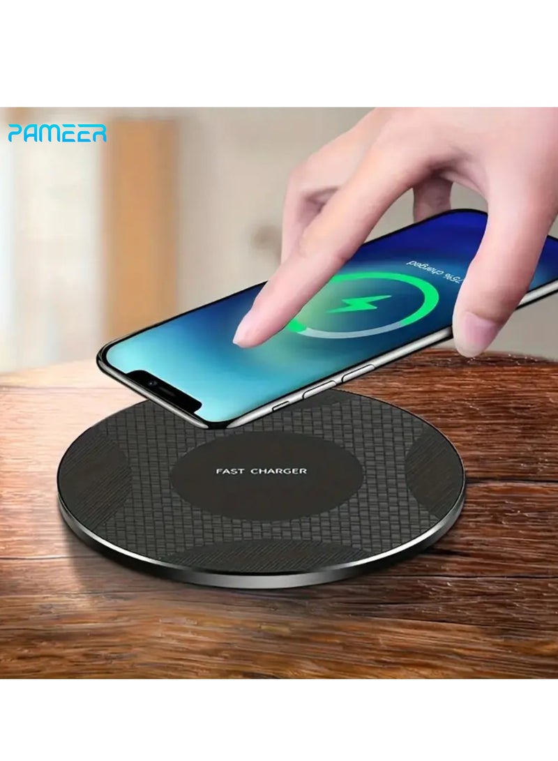 PAMEER Wireless Charger Pad Stand Desktop Ultra-thin Mobile Phone Fast Charging Dock Station, Portable Wireless Charging Board, Wireless Charger For iPhone Samsung Xiaomi 10 Induction  - Image 1