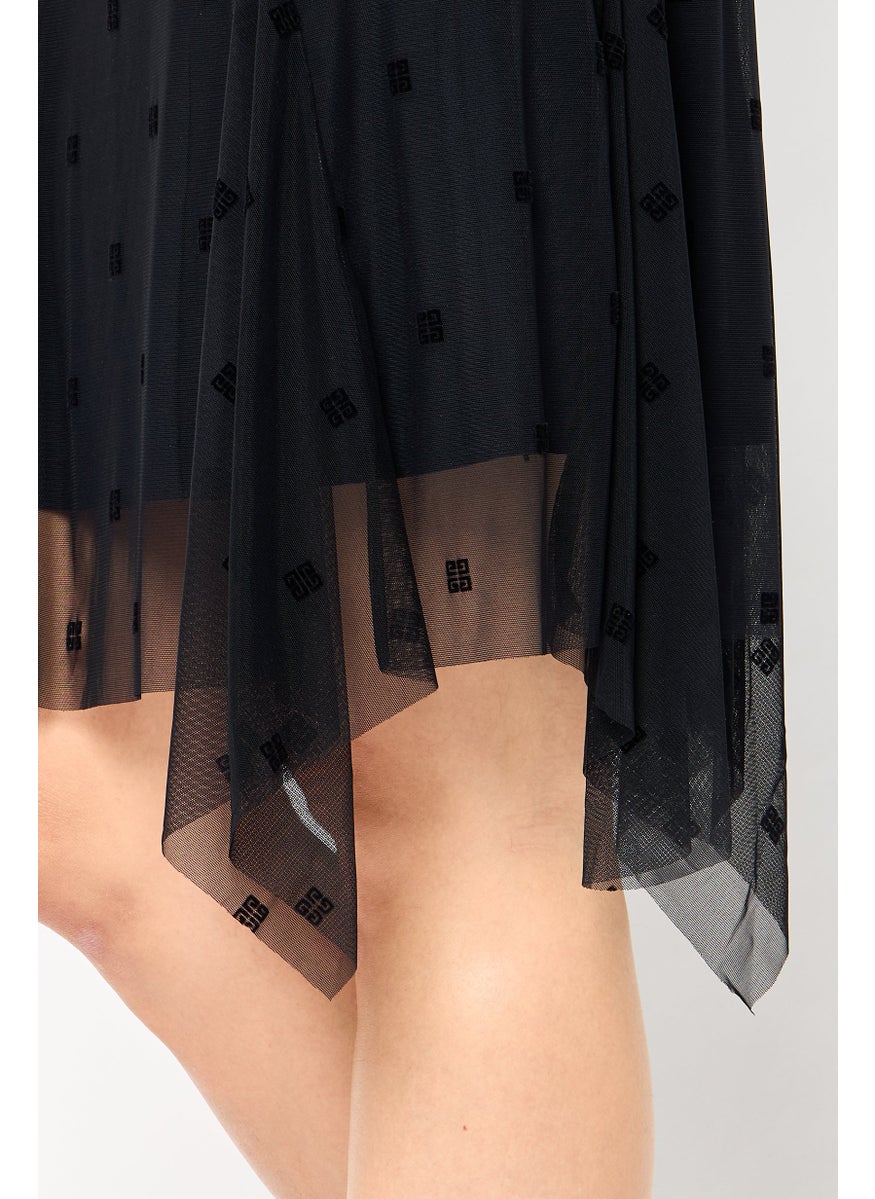 GIVENCHY Women Brand Logo Mini Skirt, Black  - Image 3