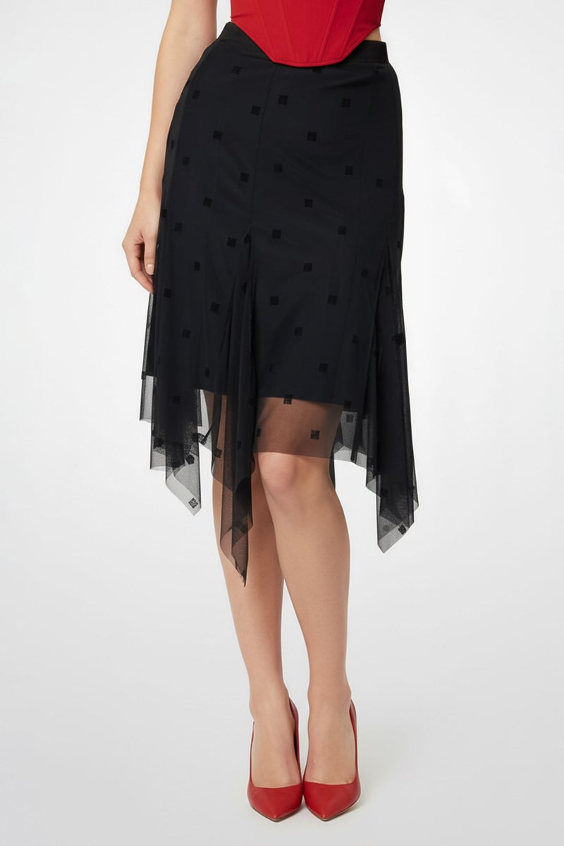 GIVENCHY Women Brand Logo Midi Skirt, Black - Image 1