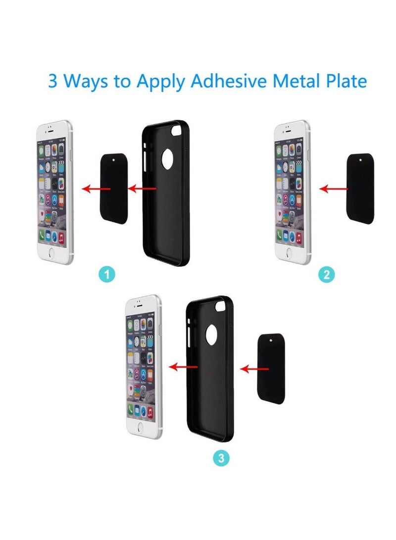 phomemo Universal Metal Plate Replacement Magnet Plate Car Kit for Magnetic Car Phone Metal Plate 4 Rectangle and 4 Round - Image 4