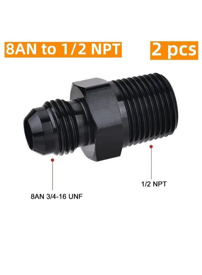 8AN To 1 2 NPT Male Fuel Rail Adapter Fitting Straight - Image 1